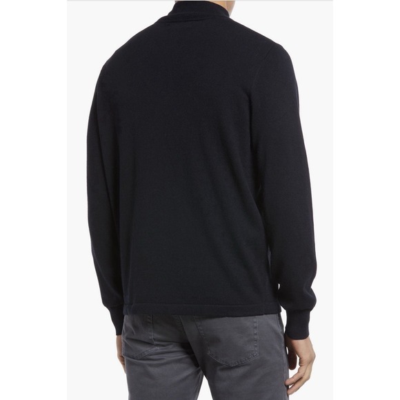 Nordstrom Tech-Smart 1/4 Zip Sweater Pullover Wool Blend - Black, Large - Picture 8 of 9